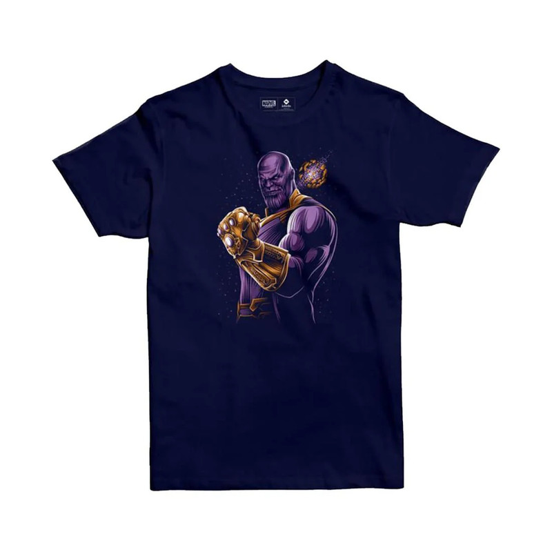 Jobedu Thanos Infinity Gauntlet Men's T-shirt - M - Navy Blue - تي-شيرت